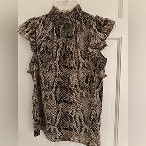 1. State Multi-Color Snake Print Top